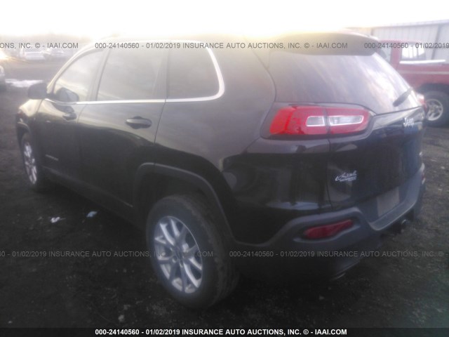 1C4PJLCS6EW267013 - 2014 JEEP CHEROKEE LATITUDE BLACK photo 3