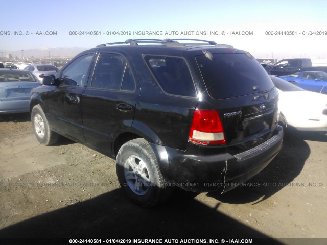 KNDJD733255442859 - 2005 KIA SORENTO EX/LX BLACK photo 3