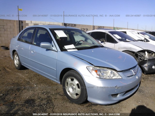 JHMES966X5S011503 - 2005 HONDA CIVIC HYBRID BLUE photo 1