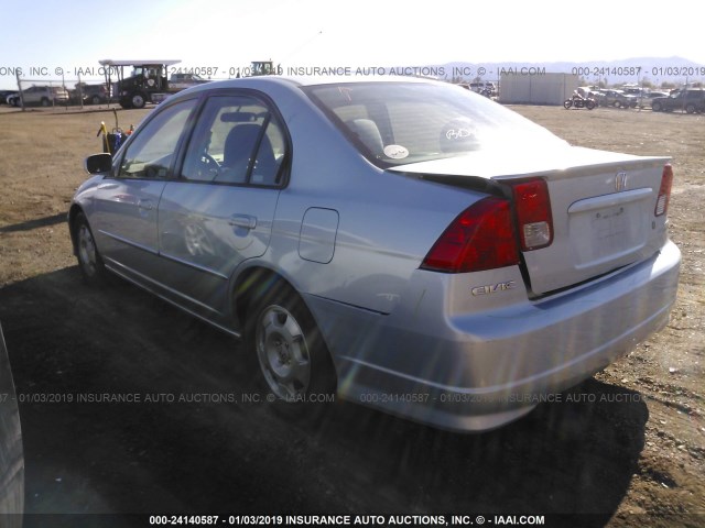 JHMES966X5S011503 - 2005 HONDA CIVIC HYBRID BLUE photo 3