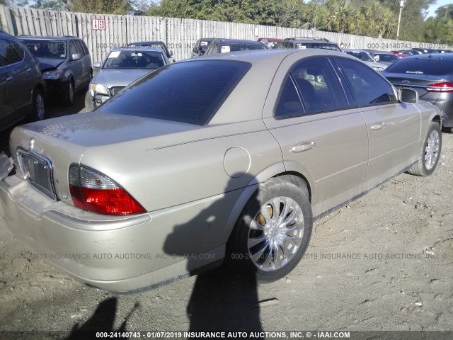 1LNHM87A15Y653445 - 2005 LINCOLN LS GOLD photo 4