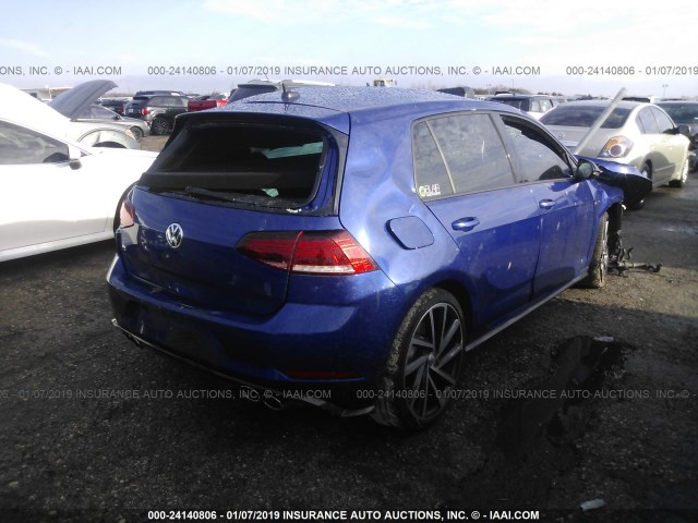 WVWWF7AU7JW063758 - 2018 VOLKSWAGEN GOLF R BLUE photo 4