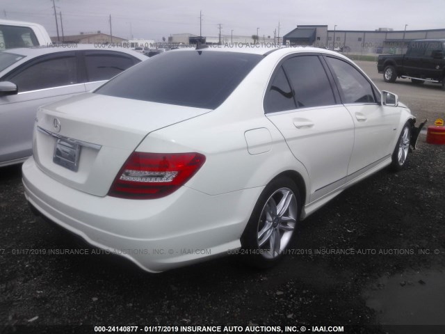 WDDGF4HB5CR213168 - 2012 MERCEDES-BENZ C 250 WHITE photo 4