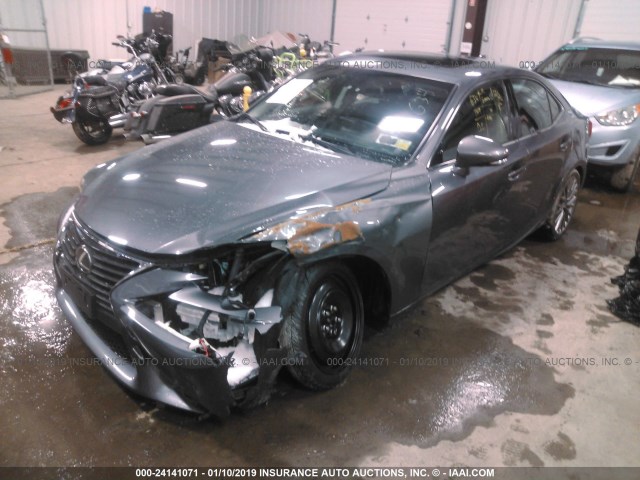 JTHCF1D29E5013948 - 2014 LEXUS IS 250 GRAY photo 2