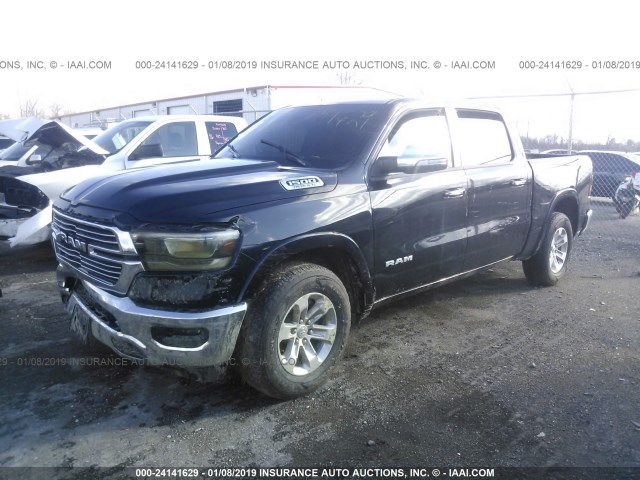 1C6SRFJT0KN624663 - 2019 RAM 1500 LARAMIE BLACK photo 2