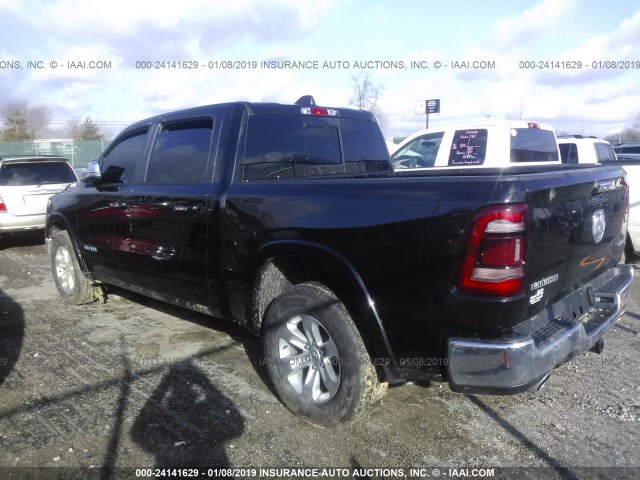 1C6SRFJT0KN624663 - 2019 RAM 1500 LARAMIE BLACK photo 3