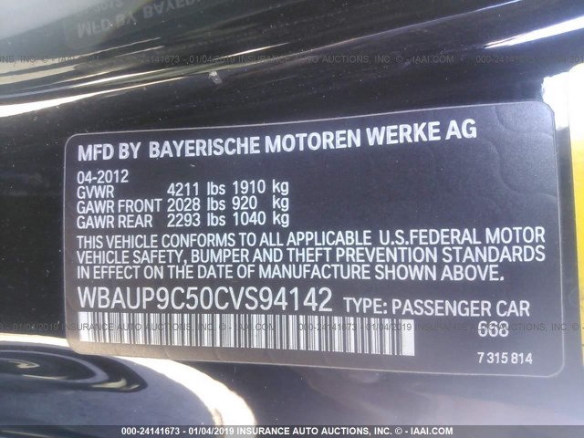 WBAUP9C50CVS94142 - 2012 BMW 128 I BLACK photo 9