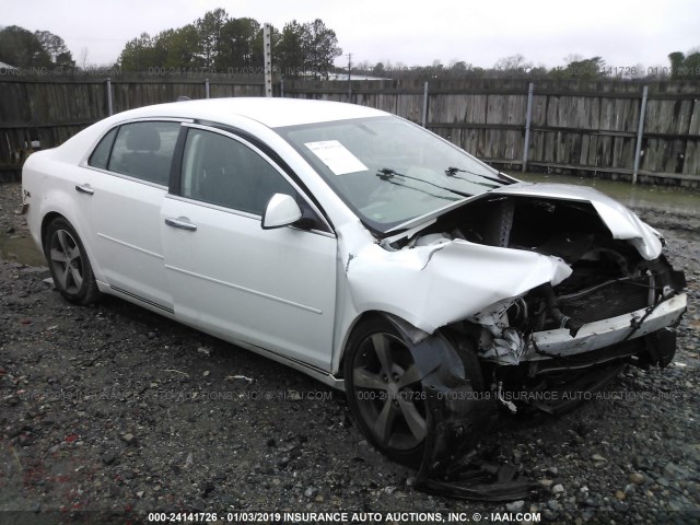 1G1ZC5EU0CF260870 - 2012 CHEVROLET MALIBU 1LT WHITE photo 1