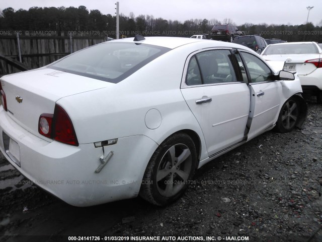 1G1ZC5EU0CF260870 - 2012 CHEVROLET MALIBU 1LT WHITE photo 4