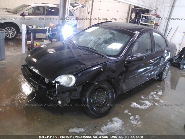 1B3AS46C81D278552 - 2001 DODGE NEON SE/ES BLACK photo 2