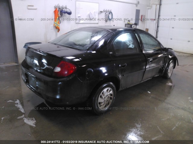 1B3AS46C81D278552 - 2001 DODGE NEON SE/ES BLACK photo 4