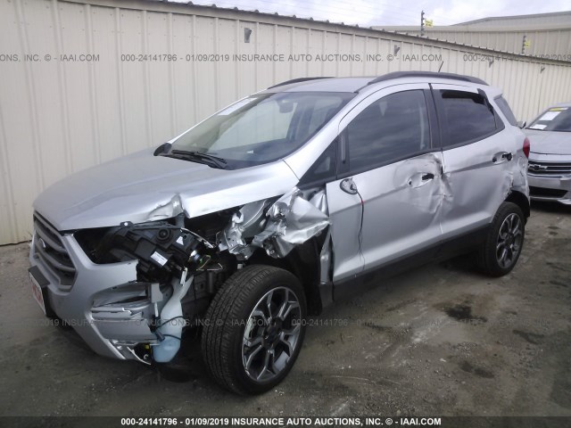 MAJ3P1TE3JC237349 - 2018 FORD ECOSPORT SE SILVER photo 2