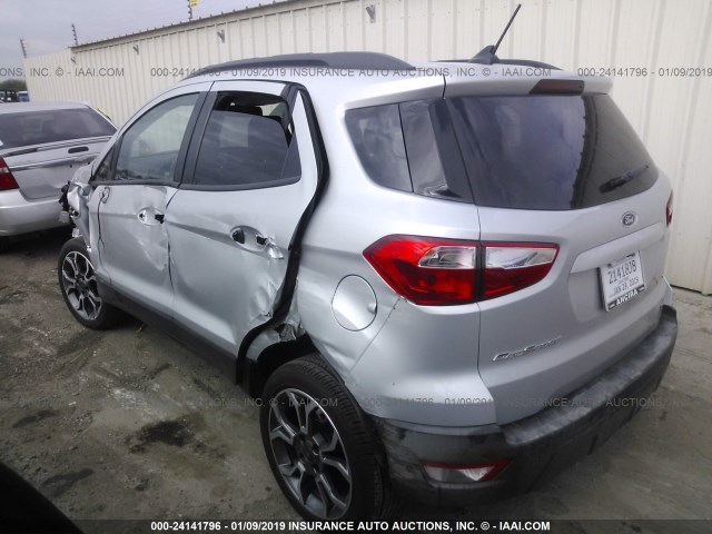 MAJ3P1TE3JC237349 - 2018 FORD ECOSPORT SE SILVER photo 3