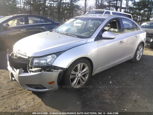 1G1PG5SBXD7176808 - 2013 CHEVROLET CRUZE LTZ SILVER photo 2