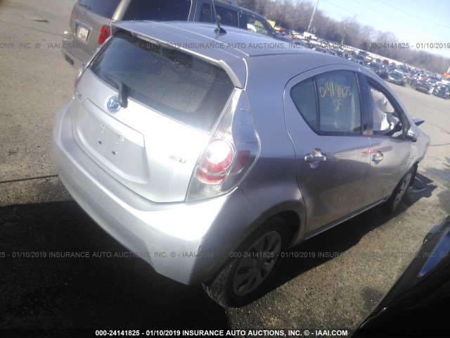 JTDKDTB36C1018507 - 2012 TOYOTA PRIUS C SILVER photo 4