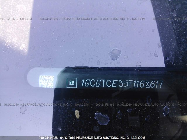 1GCGTCE35F1168617 - 2015 CHEVROLET COLORADO Z71 GRAY photo 9