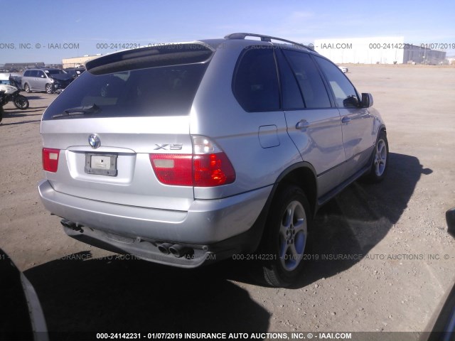 5UXFB33563LH49693 - 2003 BMW X5 4.4I SILVER photo 4