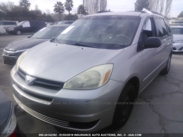 5TDZA23C25S279848 - 2005 TOYOTA SIENNA CE/LE SILVER photo 2