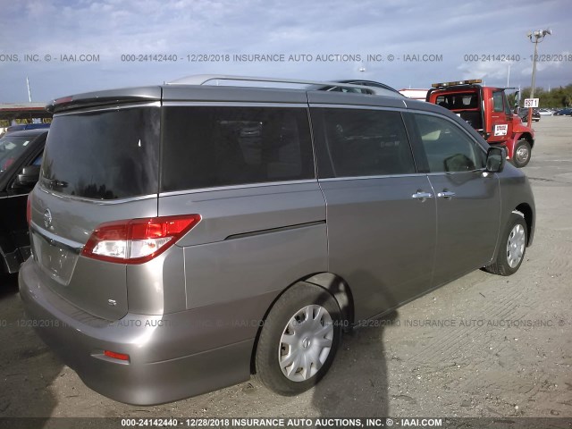 JN8AE2KP2C9044873 - 2012 NISSAN QUEST S/SV/SL/LE SILVER photo 4