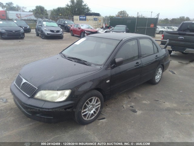 JA3AJ26EX3U038444 - 2003 MITSUBISHI LANCER ES BLACK photo 2