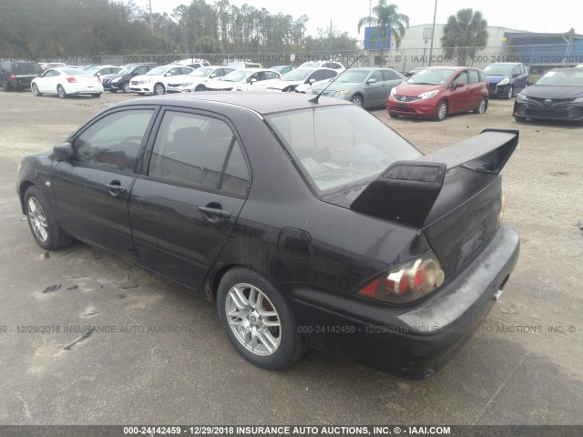 JA3AJ26EX3U038444 - 2003 MITSUBISHI LANCER ES BLACK photo 3