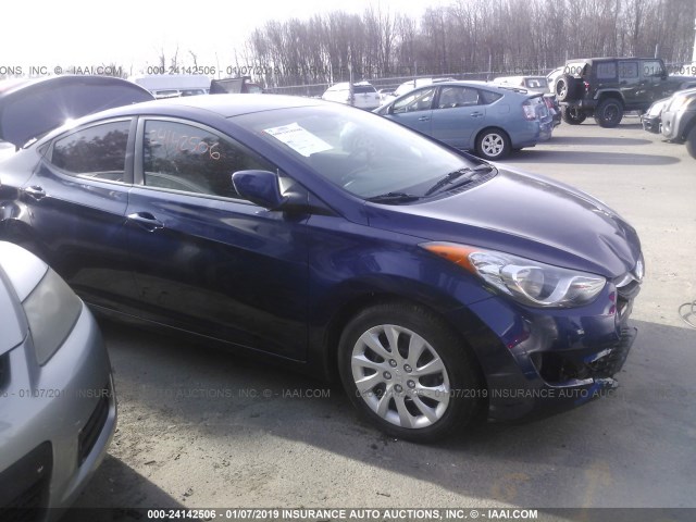 5NPDH4AE8DH209765 - 2013 HYUNDAI ELANTRA BLUE photo 1