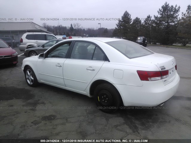 5NPEU46F47H179928 - 2007 HYUNDAI SONATA SE/LIMITED WHITE photo 3