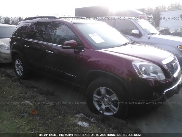 1GKEV23738J224210 - 2008 GMC ACADIA SLT-1 RED photo 1