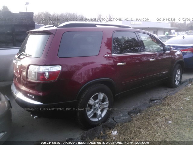 1GKEV23738J224210 - 2008 GMC ACADIA SLT-1 RED photo 4