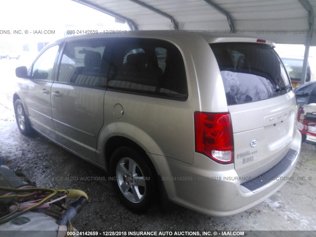 2C4RDGBGXCR328020 - 2012 DODGE GRAND CARAVAN SE BEIGE photo 3