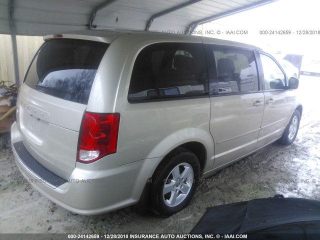 2C4RDGBGXCR328020 - 2012 DODGE GRAND CARAVAN SE BEIGE photo 4