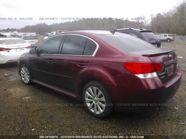 4S3BMBK65C3008043 - 2012 SUBARU LEGACY 2.5I LIMITED BURGUNDY photo 3