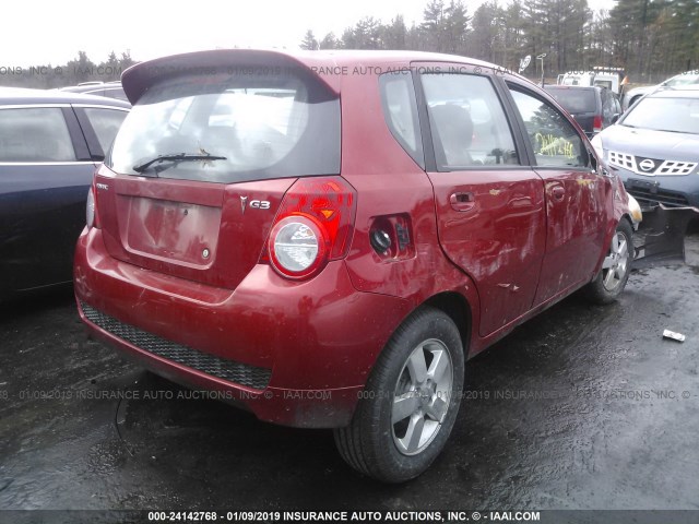 KL2TD66E09B663354 - 2009 PONTIAC G3 RED photo 4