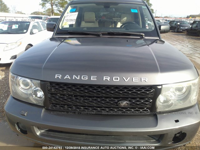 SALSH23426A975185 - 2006 LAND ROVER RANGE ROVER SPORT SUPERCHARGED GRAY photo 10