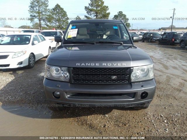 SALSH23426A975185 - 2006 LAND ROVER RANGE ROVER SPORT SUPERCHARGED GRAY photo 6