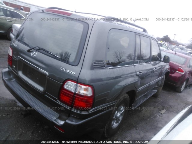 JTJHT00W423517833 - 2002 LEXUS LX 470 GRAY photo 4