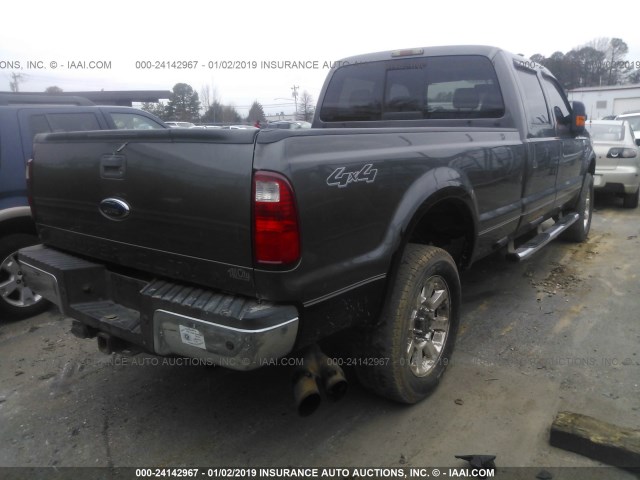 1FTWW31R98ED60437 - 2008 FORD F350 SRW SUPER DUTY GRAY photo 4