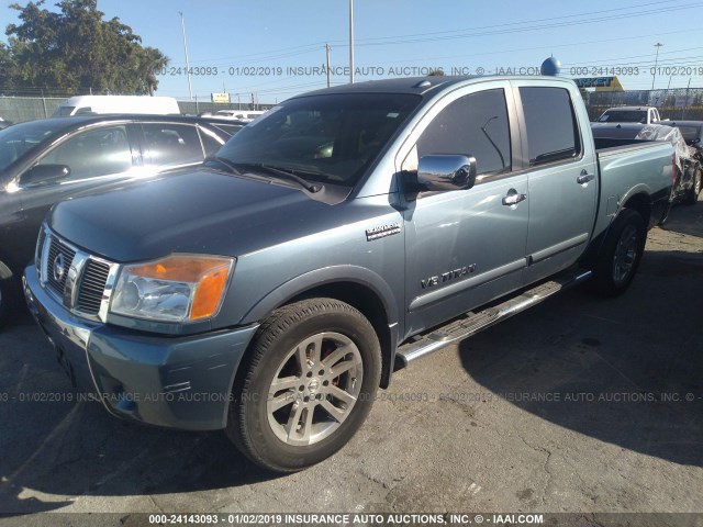 1N6BA0ED4BN311077 - 2011 NISSAN TITAN S/SV/SL/PRO-4X BLUE photo 2