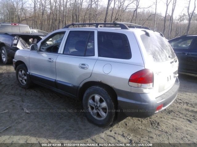 KM8SC73D15U965517 - 2005 HYUNDAI SANTA FE GLS/LX SILVER photo 3