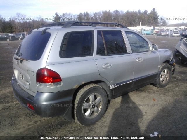 KM8SC73D15U965517 - 2005 HYUNDAI SANTA FE GLS/LX SILVER photo 4