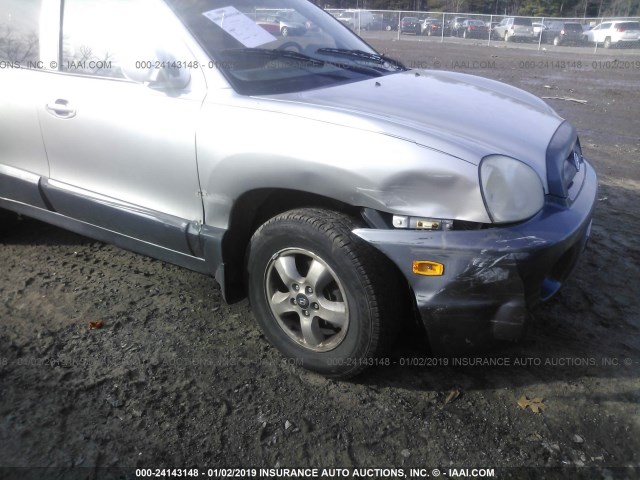 KM8SC73D15U965517 - 2005 HYUNDAI SANTA FE GLS/LX SILVER photo 6