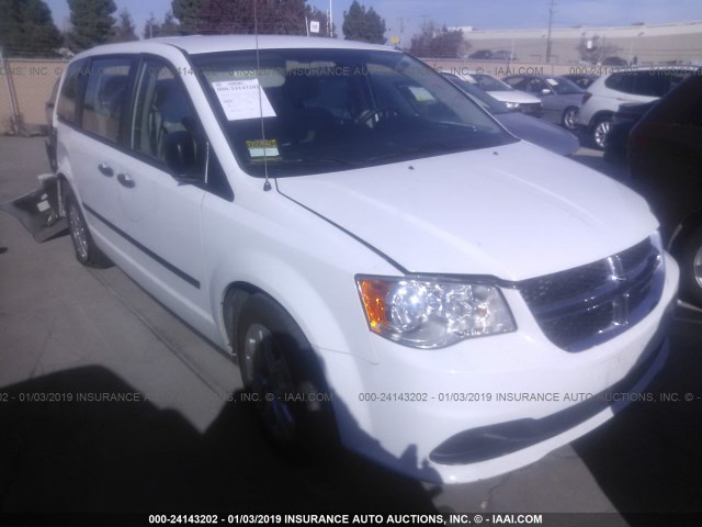 2C4RDGBG8GR228486 - 2016 DODGE GRAND CARAVAN SE WHITE photo 1