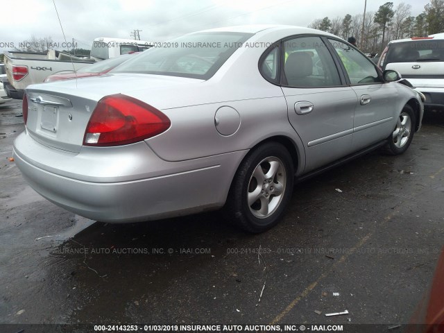 1FAHP55U01G187214 - 2001 FORD TAURUS SES SILVER photo 4