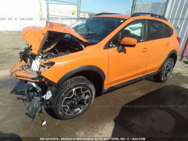 JF2GPACC9F8301884 - 2015 SUBARU XV CROSSTREK 2.0 PREMIUM ORANGE photo 2