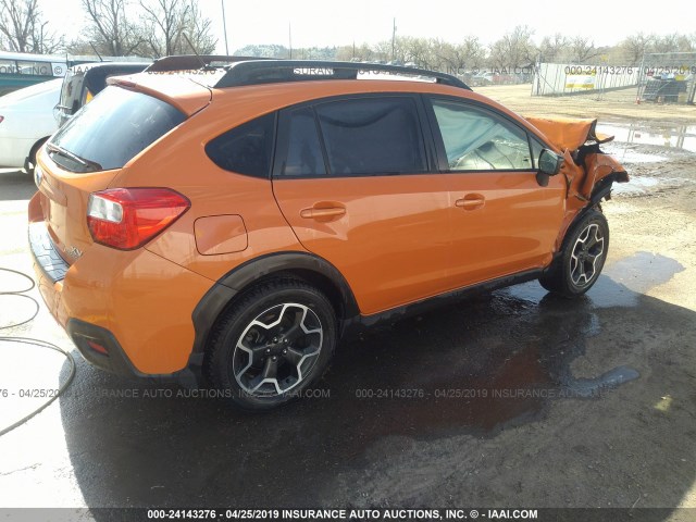 JF2GPACC9F8301884 - 2015 SUBARU XV CROSSTREK 2.0 PREMIUM ORANGE photo 4