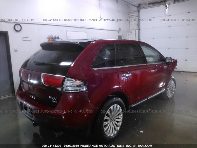 2LMDJ8JK5DBL19606 - 2013 LINCOLN MKX MAROON photo 4