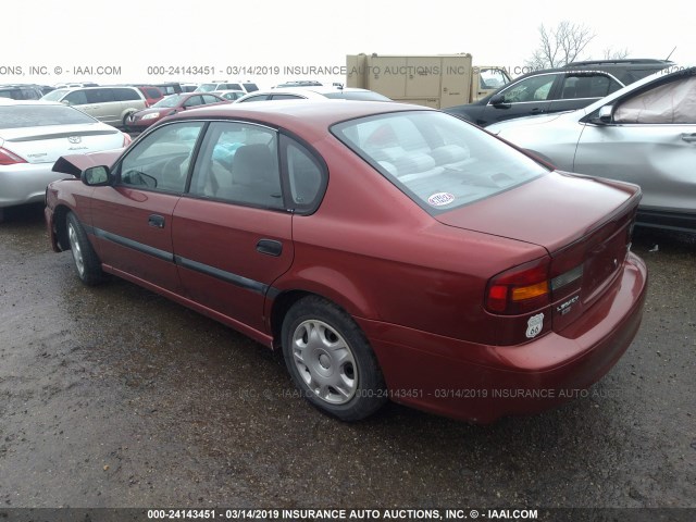 4S3BE635027201573 - 2002 SUBARU LEGACY L RED photo 3