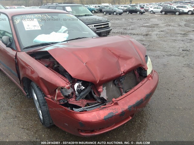 4S3BE635027201573 - 2002 SUBARU LEGACY L RED photo 6