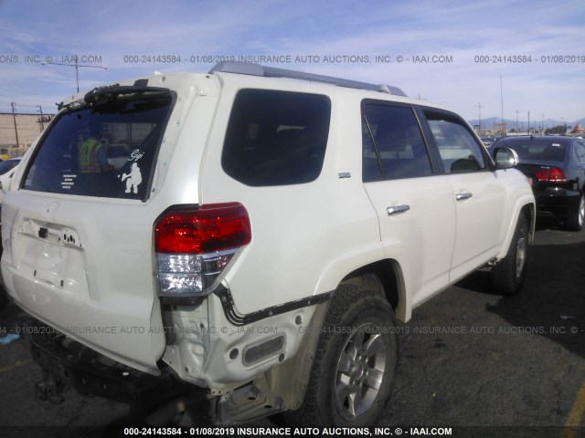 JTEZU5JR6A5006651 - 2010 TOYOTA 4RUNNER SR5/SPORT WHITE photo 4