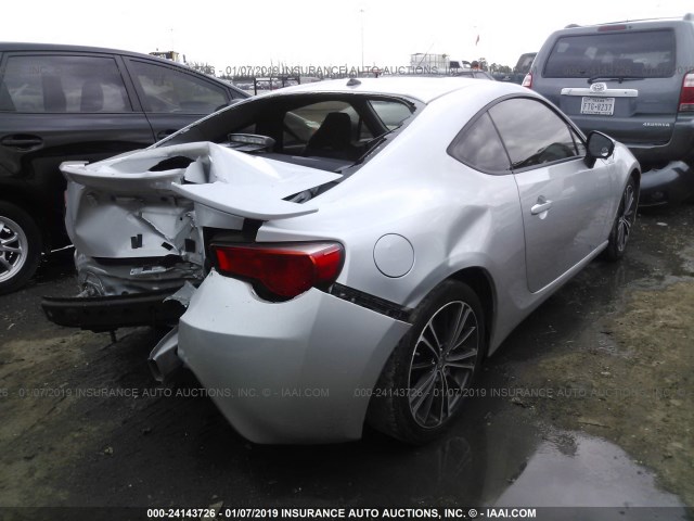 JF1ZNAA17D1727292 - 2013 TOYOTA SCION FR-S SILVER photo 4